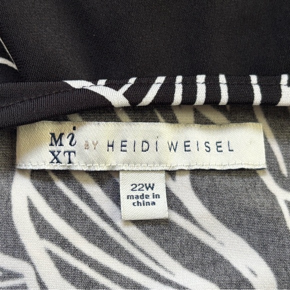 MiXT by Heidi Weisel Black and White Floral Long Sleeve Blouson Dress - Picture 7 of 7